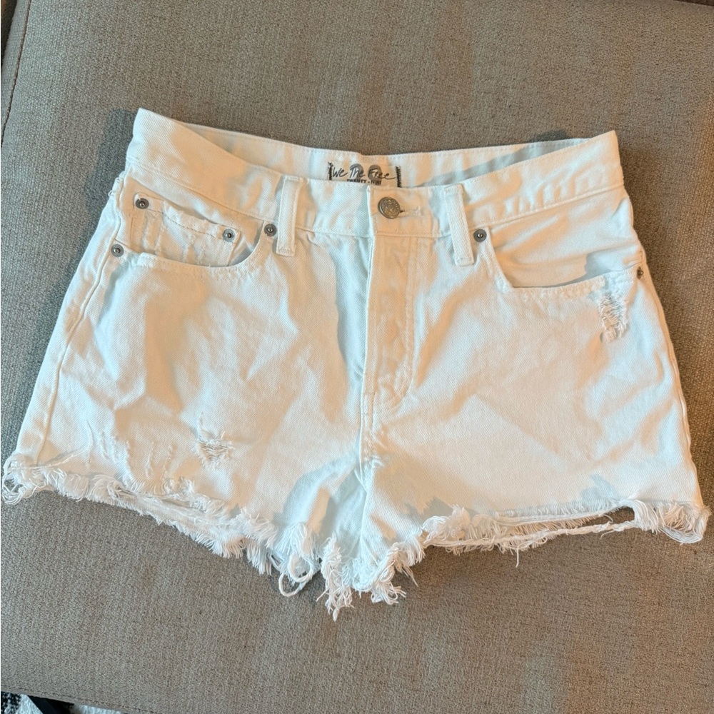 Free People White Denim Shorts